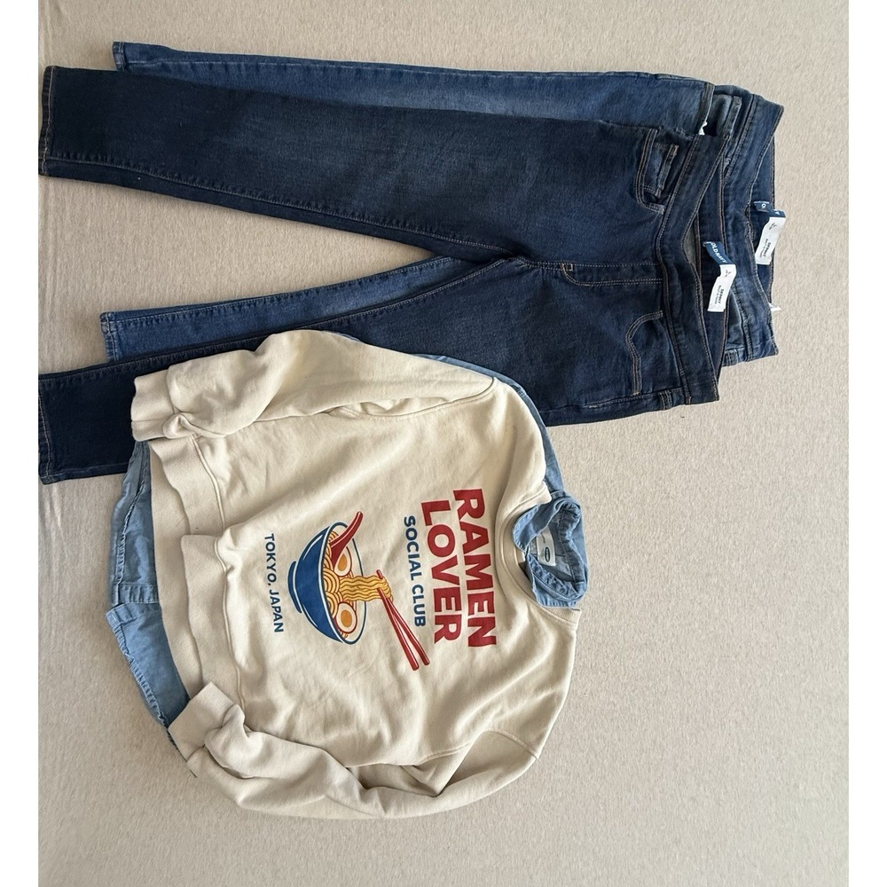 Old Navy Girls Size 10-12 Bundle 2 Jean Jeggin 1 Button Up And Sweater